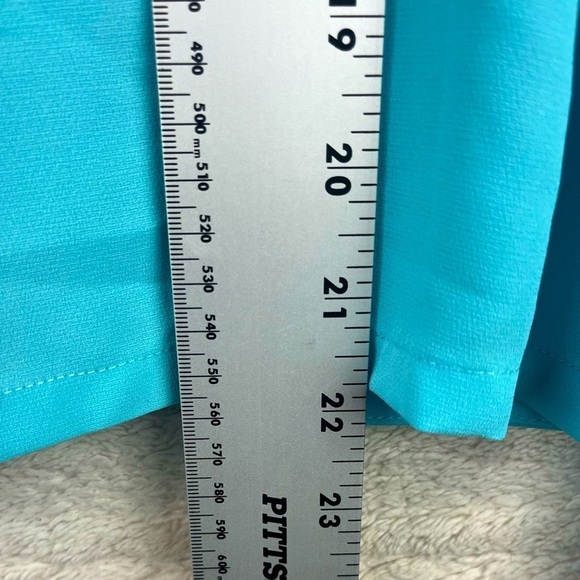 PENDLETON Aqua Blue Ruffled Blouse Size 10 Office Work Professional - Picture 14 of 16